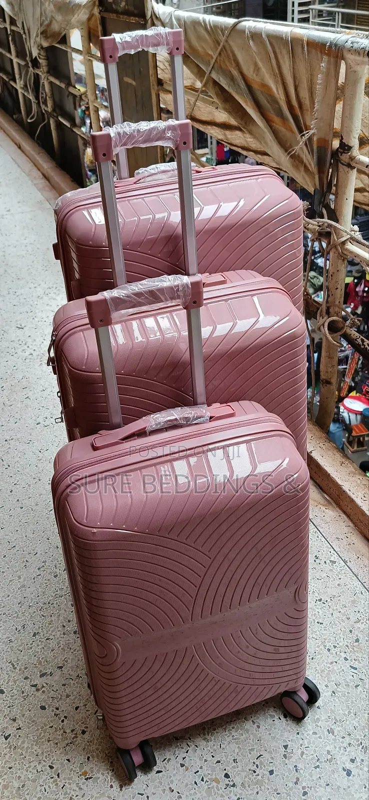 Rose Gold Rubber Suitcases