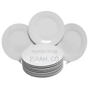 5 Inch 12-Piece Porcelain Cup Saucer Plates-White.