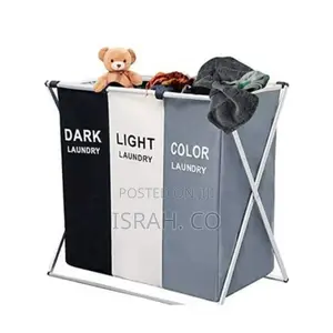 3-Section Laundry Basket Bin Organizer- 137l- Multi-Colour.