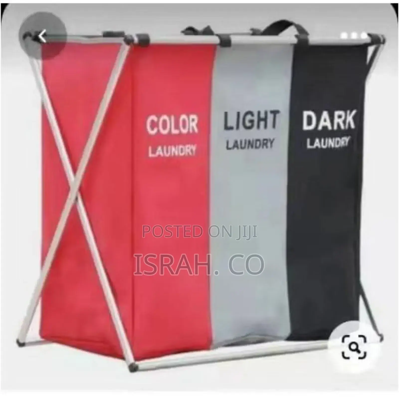 3-Section Laundry Basket Bin Organizer- 137l- Multi-Colour.