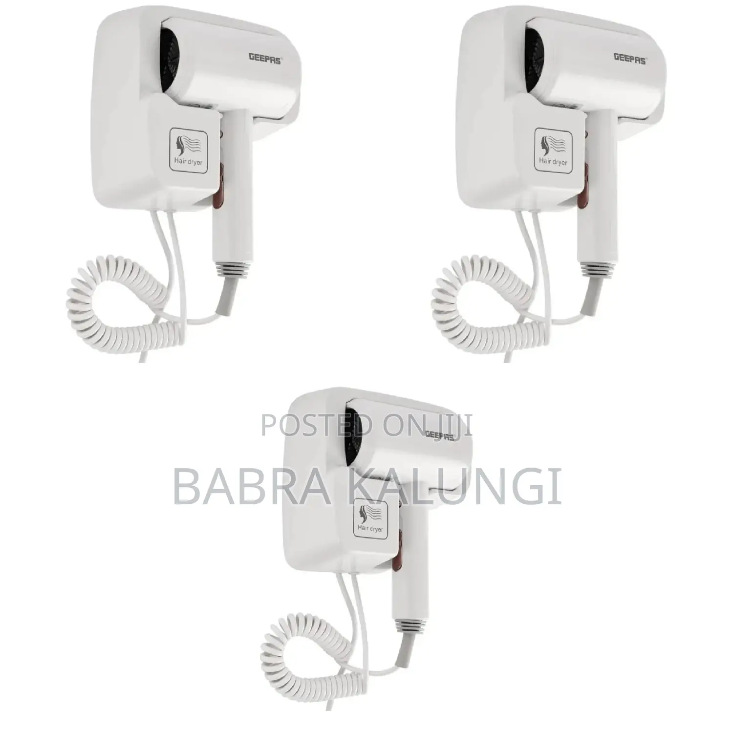 GEEPAS Wall Mounted Hand Hairdryer