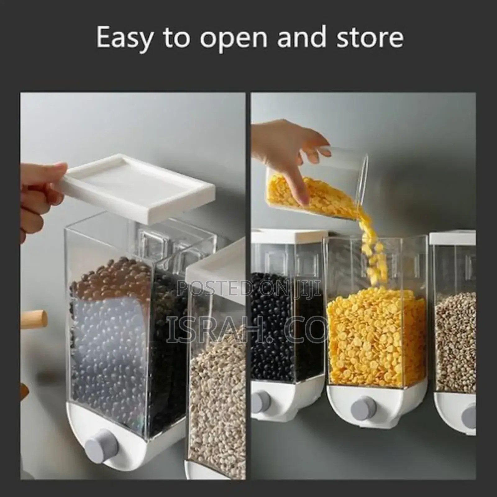 3piece Wall-Mounted Cereal Dispenser,Food Storage Container