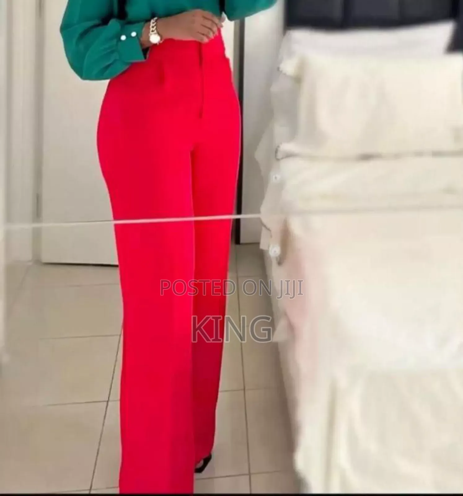 Red Classic Ladies Pants