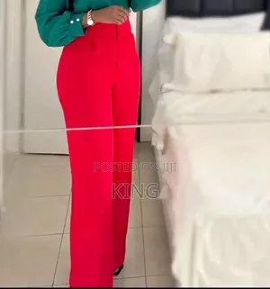 Red Classic Ladies Pants