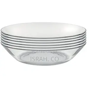 Clear Glass Round Soup Plates, 6PCS - Colorless