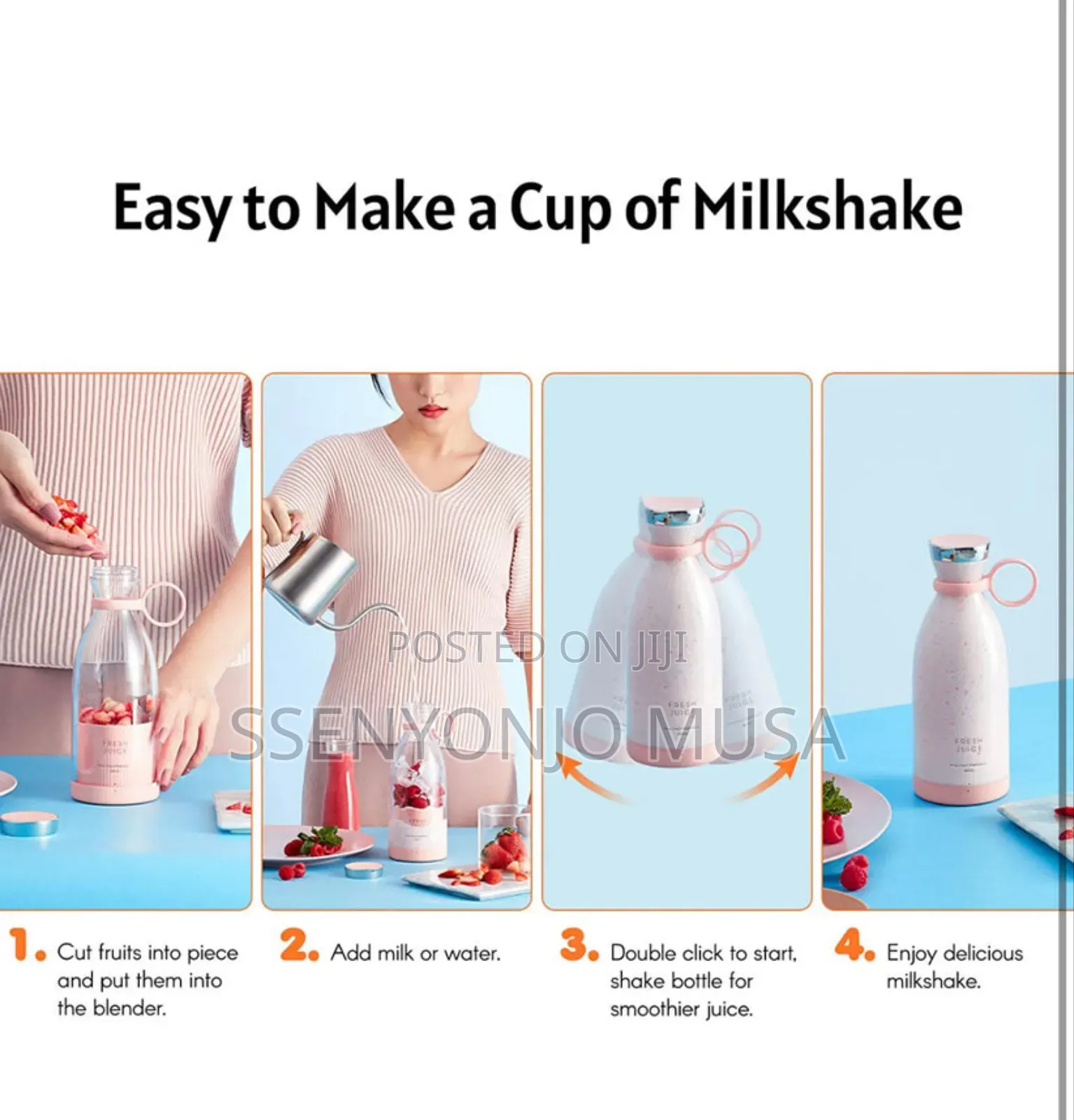 Portable Mini Blender/380ml Wireless Juicer Cup With Charger