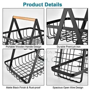 2-Tier Fruit Basket Bowl Bread Basket Vegetable Holder