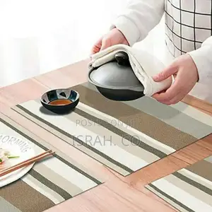 6 PCS Table Mats With a Runner - Grey