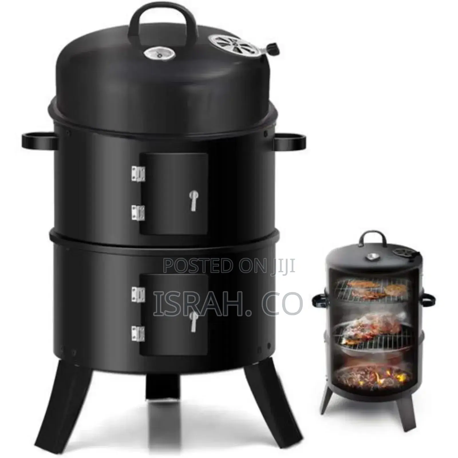 3-in-1 Charcoal Grill BBQ Smoker Barbecue Stove