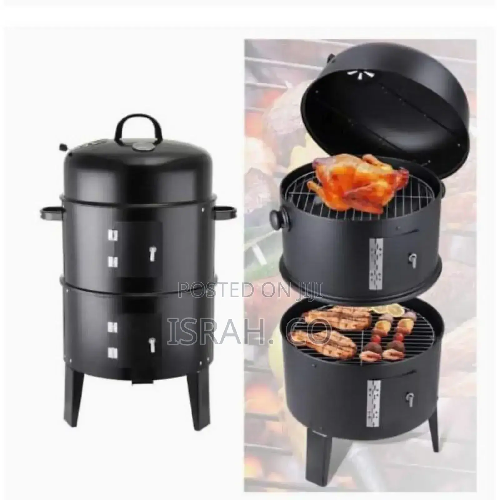 3-in-1 Charcoal Grill BBQ Smoker Barbecue Stove