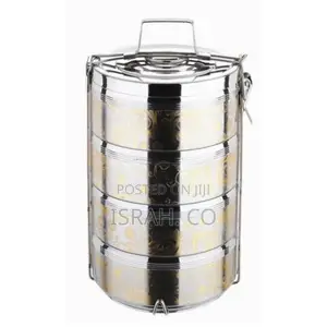 4 Layers Food Container Carrier Lunch Box Tiffin -Silver