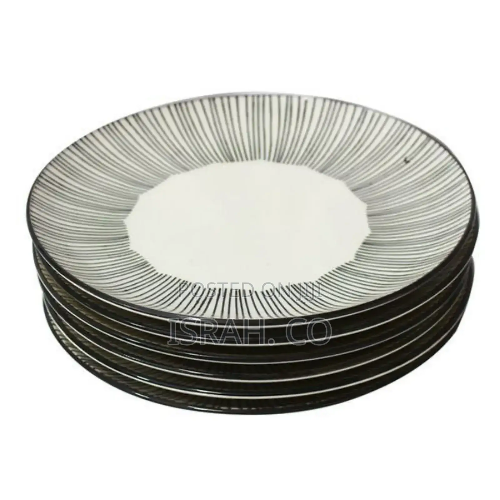 6pcs Line Plates - Black/White
