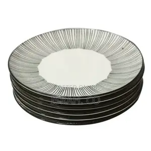 6pcs Line Plates - Black/White