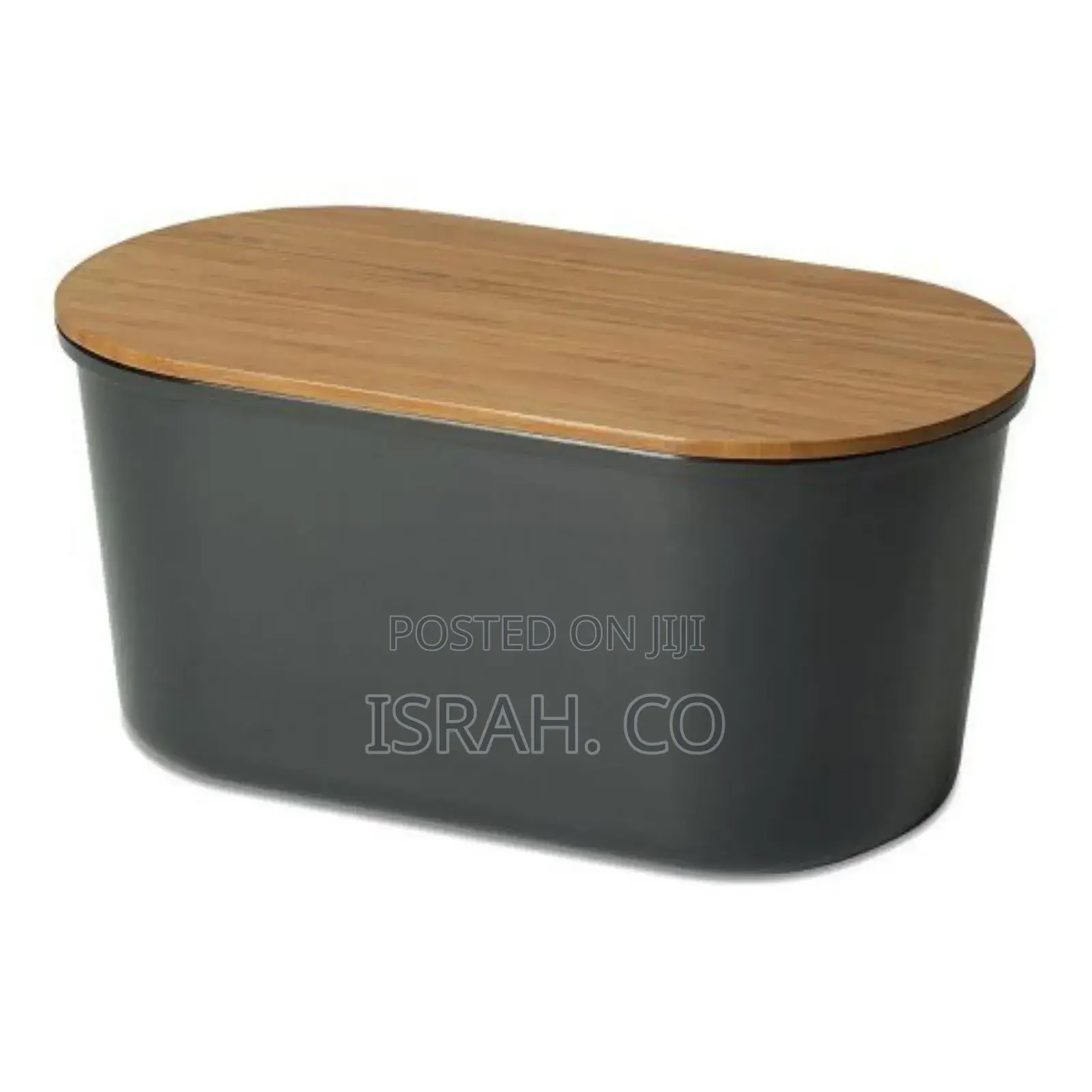 Bamboo Storage Bread Bin and Cutting Board Lid,Grey.