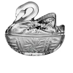 Glass Candy Dish With Lid Sugar Bowl Cookie Jar Party Decor