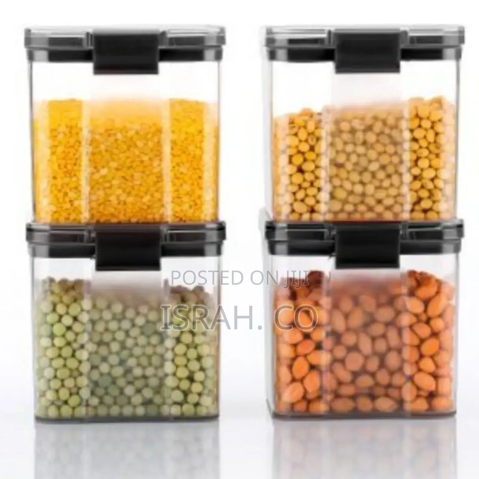 700ml 4-Piece Plastic Transparent Storage Box Tins Container