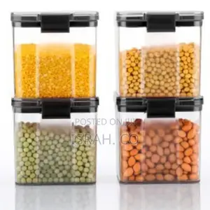 700ml 4-Piece Plastic Transparent Storage Box Tins Container