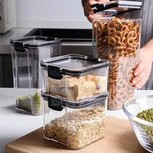 700ml 4-Piece Plastic Transparent Storage Box Tins Container