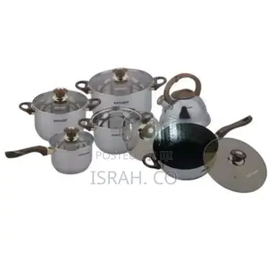 12 Pc Stainless Steel Pots and Frying Pan Saucepans Cookware