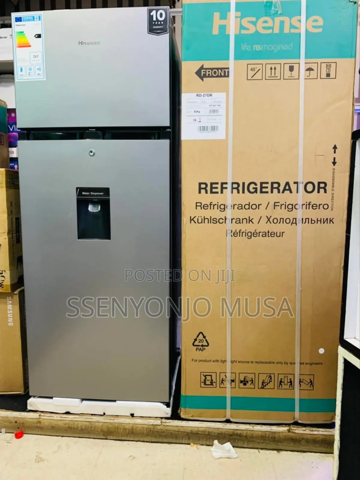 Hisense Rd-27dr 270l 2-Door Fridge | Top Freezer, Water D-