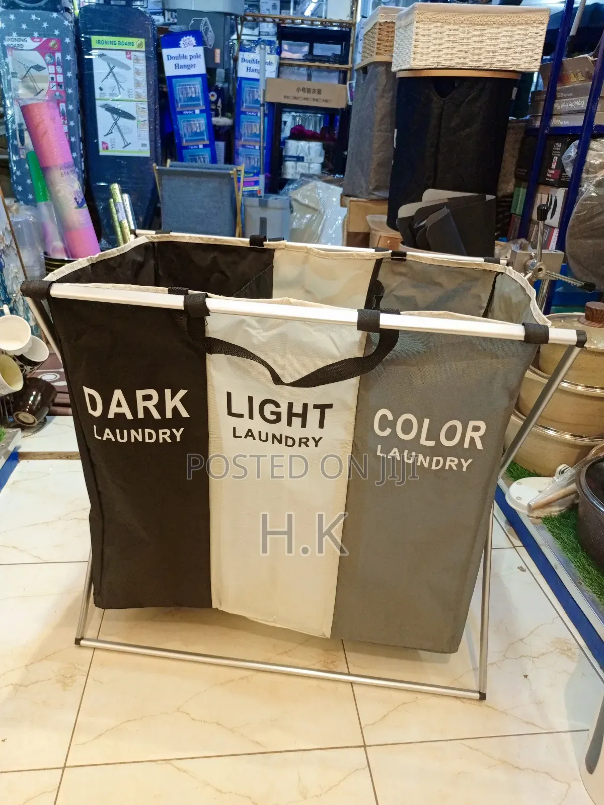 3-Section Foldable Laundry Hamper