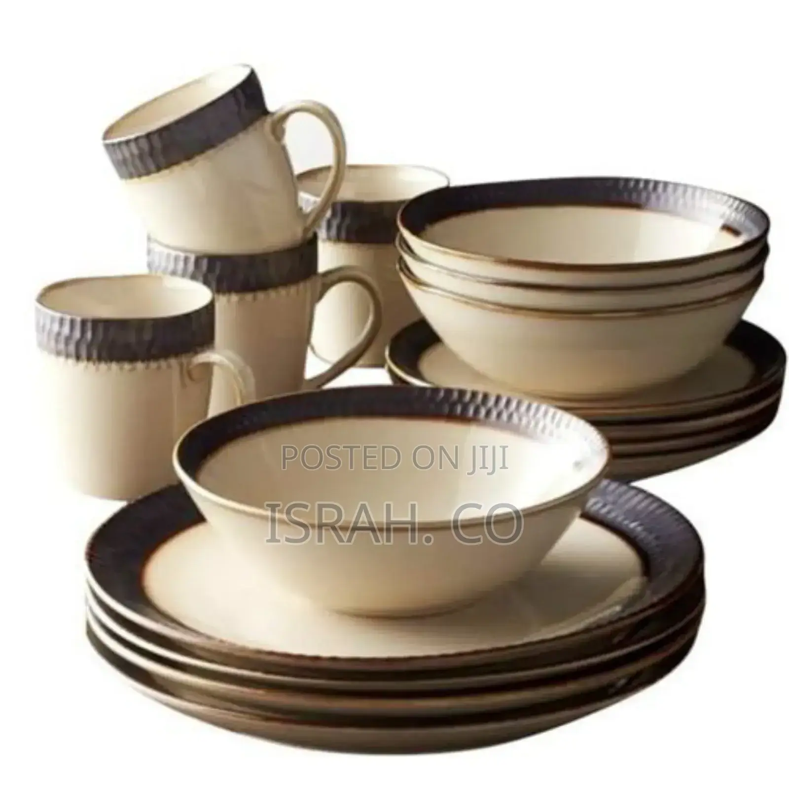 Other 24 Piece Gold Line Dinner Set, Cream.