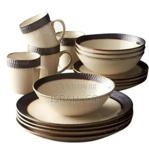 Other 24 Piece Gold Line Dinner Set, Cream.