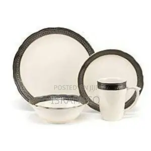 Other 24 Piece Gold Line Dinner Set, Cream.