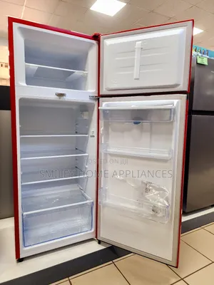 Red Color Hisense 270ltrs Double Door Fridge With Dispenser