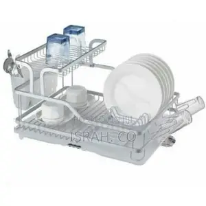 Aluminium Plate Dish Drying -2 Tier Rack Removable Drainer