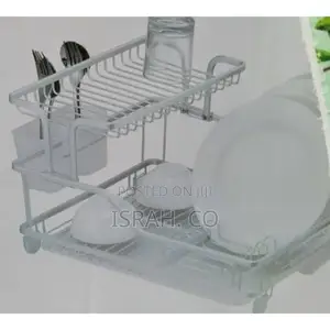 Aluminium Plate Dish Drying -2 Tier Rack Removable Drainer