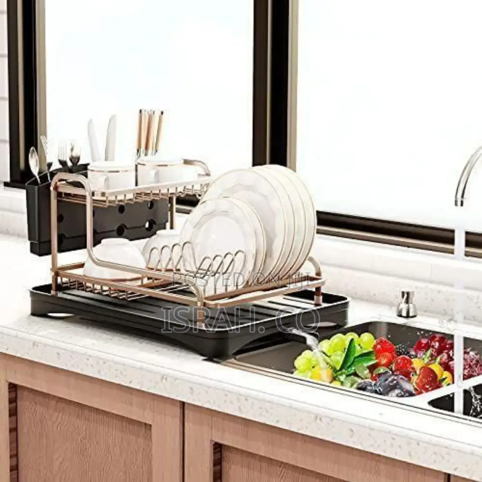Dish Rack Aluminum Black