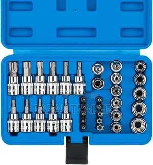 34 Pieces Torx Bit Socket and E-Torx (Star) Socket Set