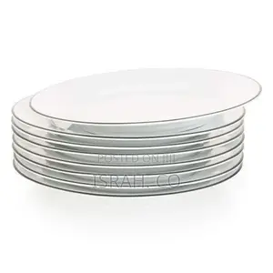 9 LNCH 6 Pieces of Black Line Plates, White