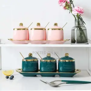 3 Piecesugar Bowl, Coffee,Tea Canister Storage Containers -