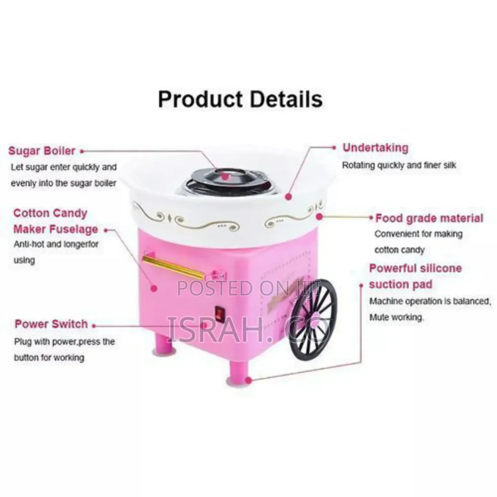 Electric Floss Cotton Candy Maker Cart Sugar Yarn Machine