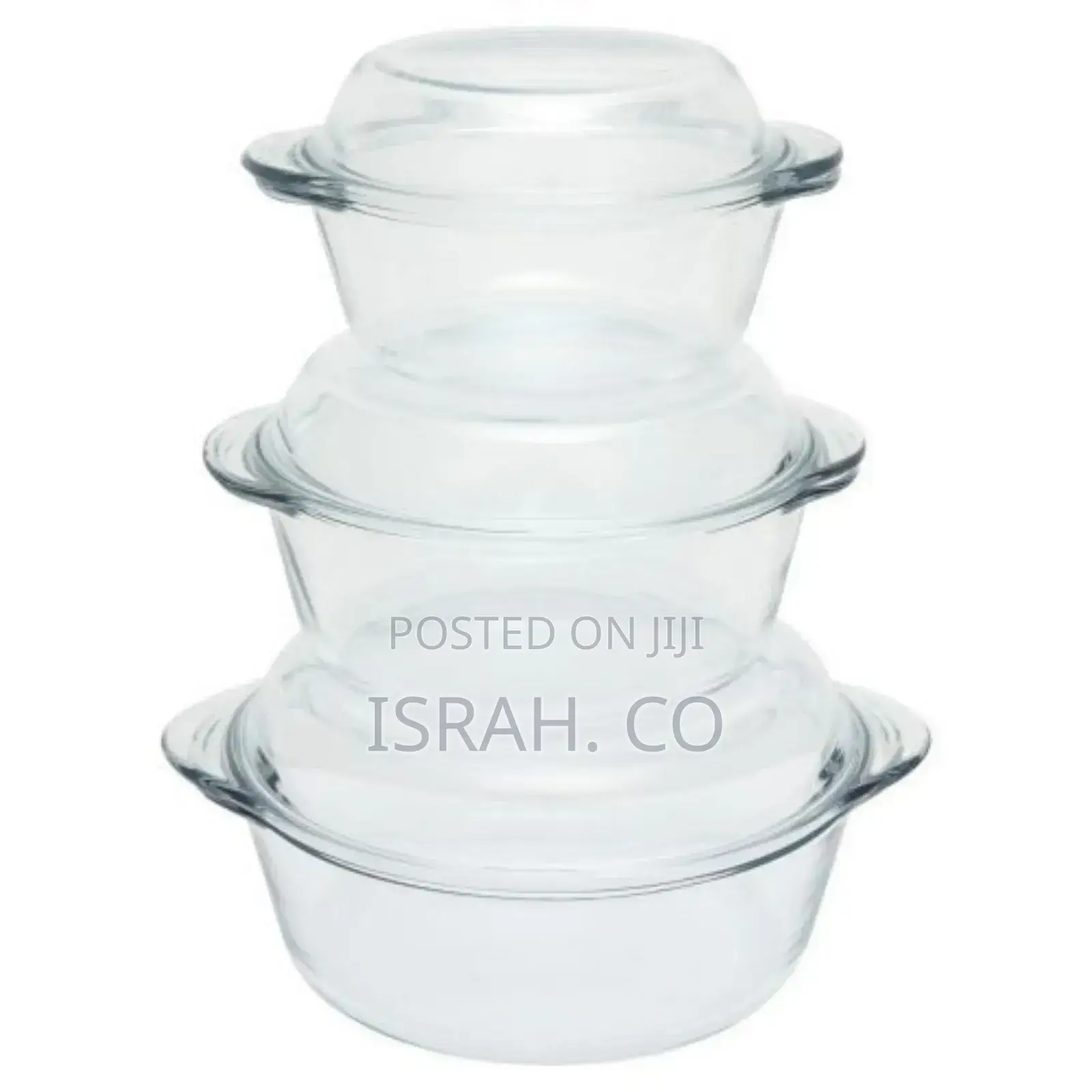 3 Piece Glass Casserole Serving Dishes 1L, 1.5L 2.5L