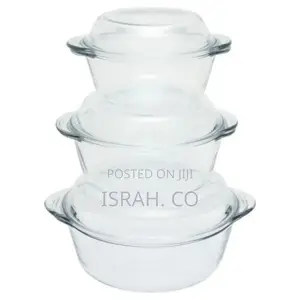 3 Piece Glass Casserole Serving Dishes 1L, 1.5L 2.5L