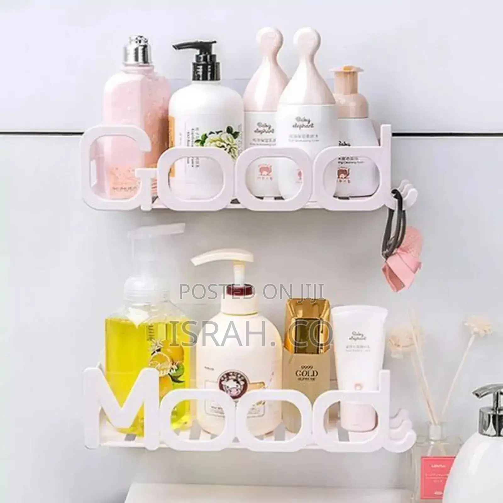 2piece Wall Mounted Lotion Soap Bathroom Shelf Rack Holder