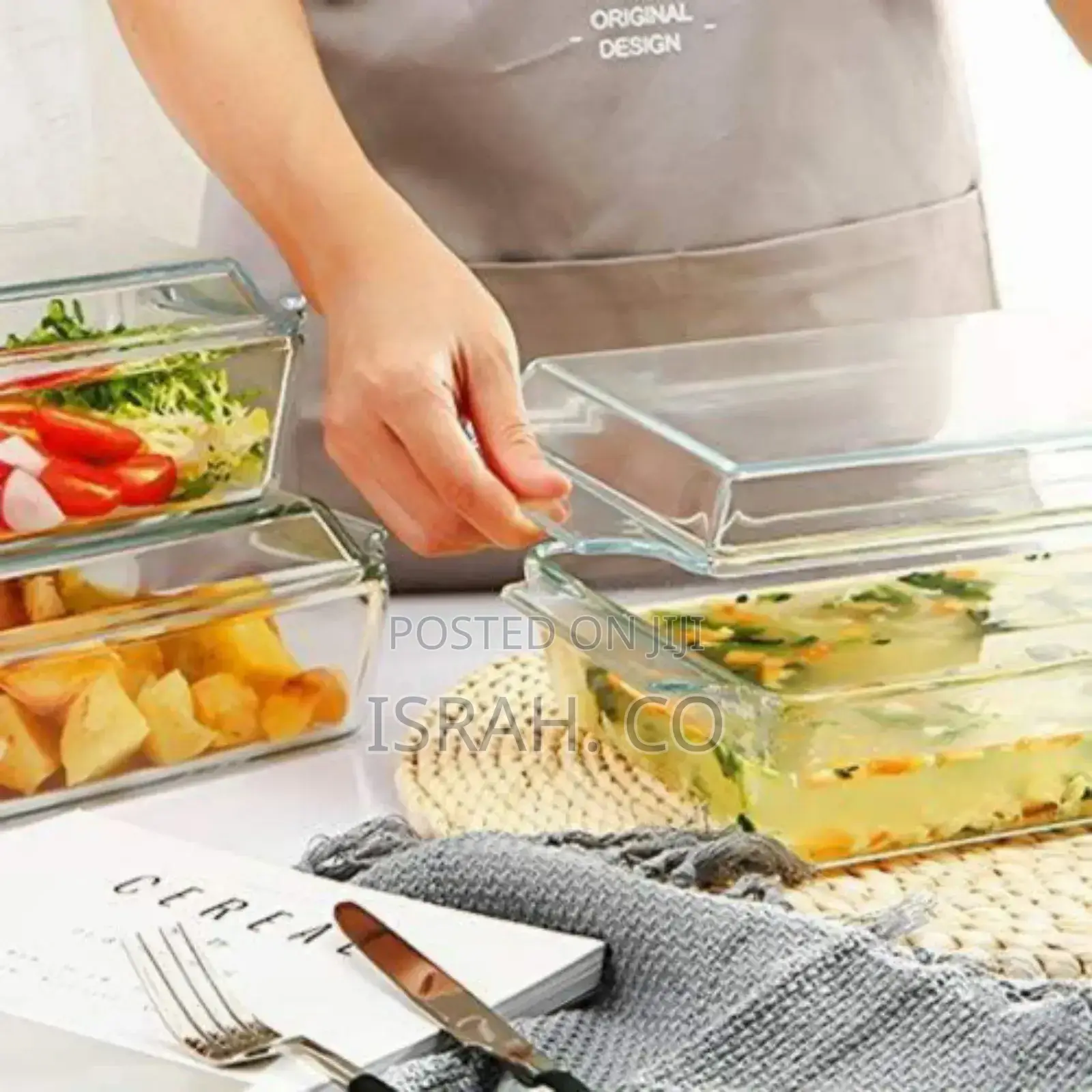 3 Piece Rectangle Glass Bakeware Dishes Microwave Oven Bowls