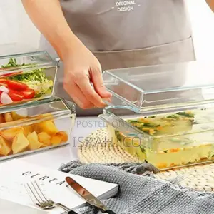 3 Piece Rectangle Glass Bakeware Dishes Microwave Oven Bowls