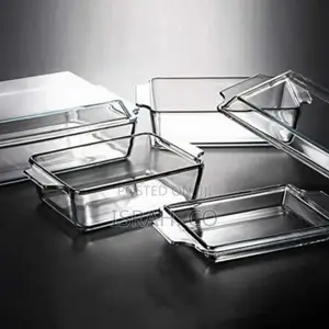 3 Piece Rectangle Glass Bakeware Dishes Microwave Oven Bowls