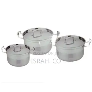 6 Pieces of Heavy Stainless Steelsaucepans Cookware, Silver.