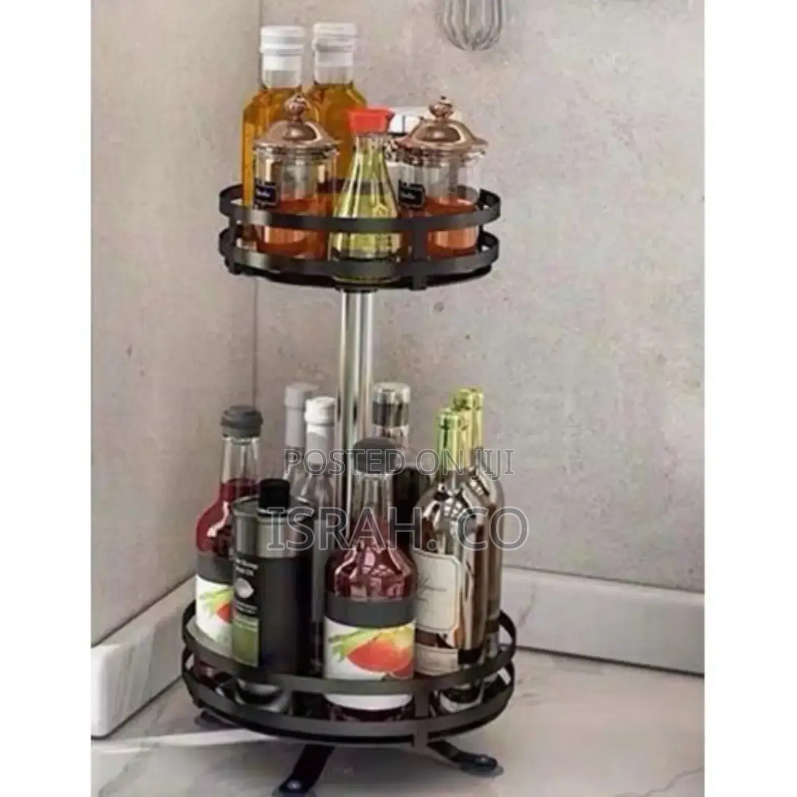 2 Tier 360° Rotatating Kitchen Trolley Shelf