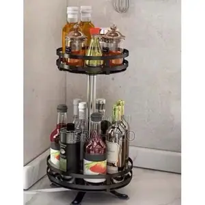 2 Tier 360° Rotatating Kitchen Trolley Shelf