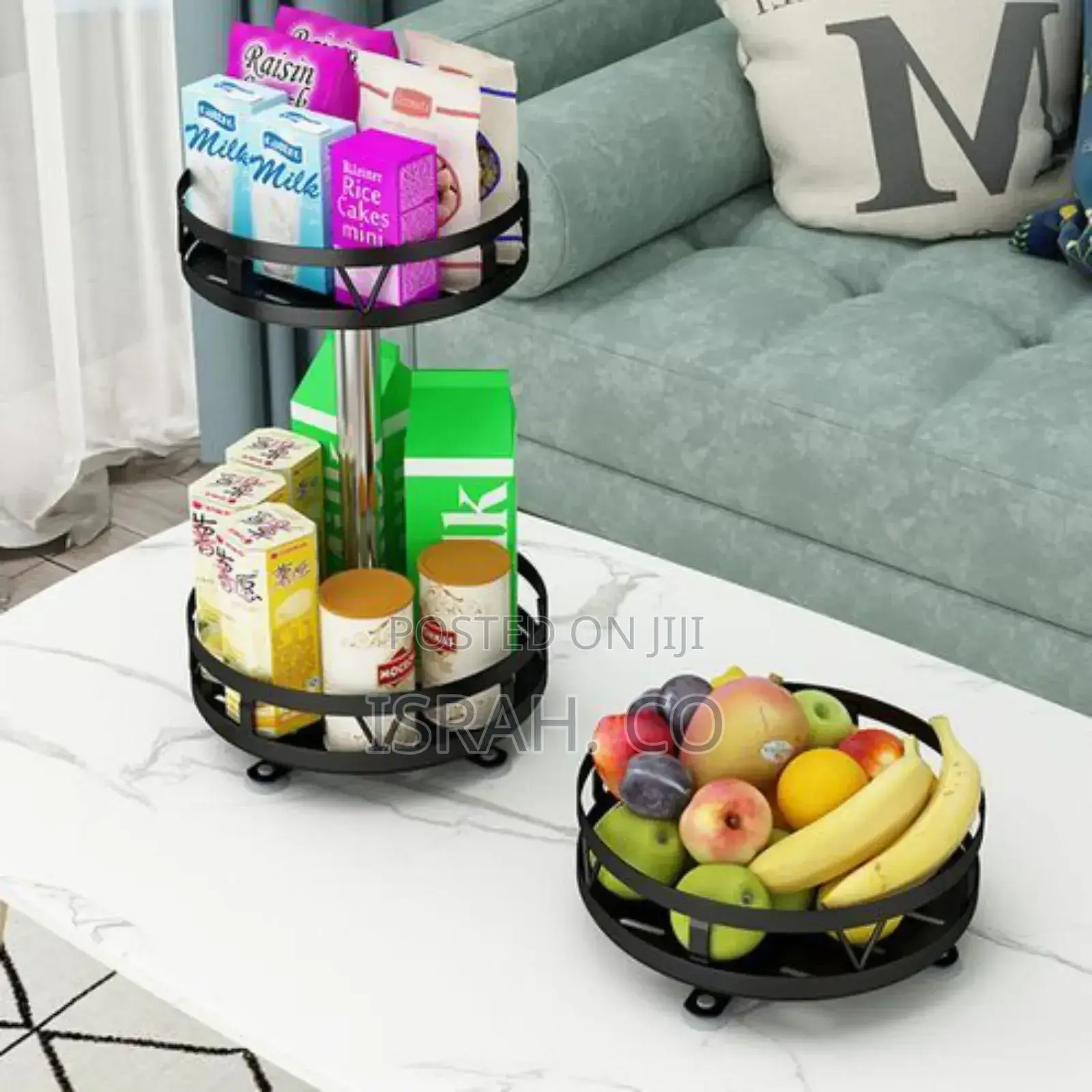 2 Tier 360° Rotatating Kitchen Trolley Shelf