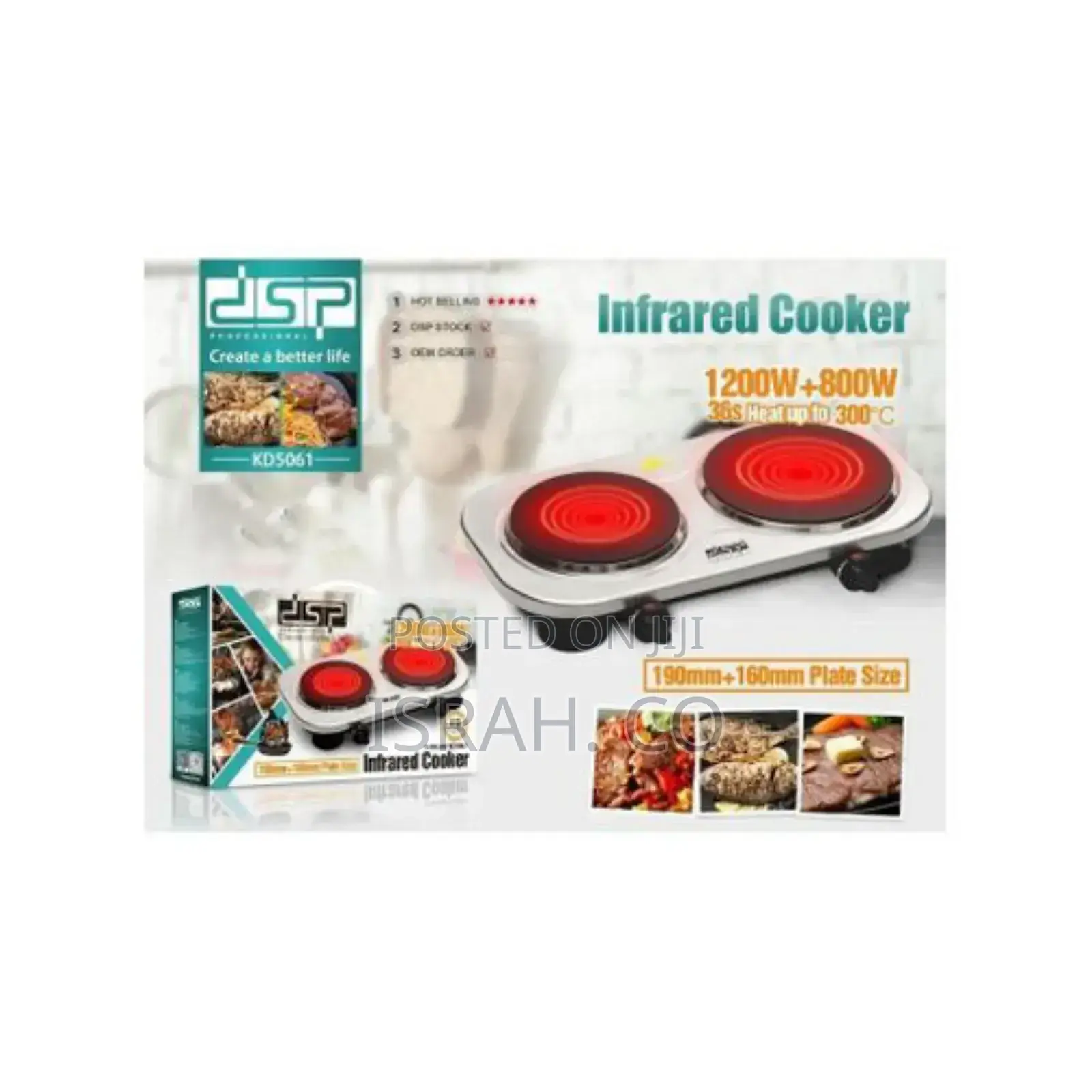 DSP 200-800w Double Burner Electric Infrared Hot Plate