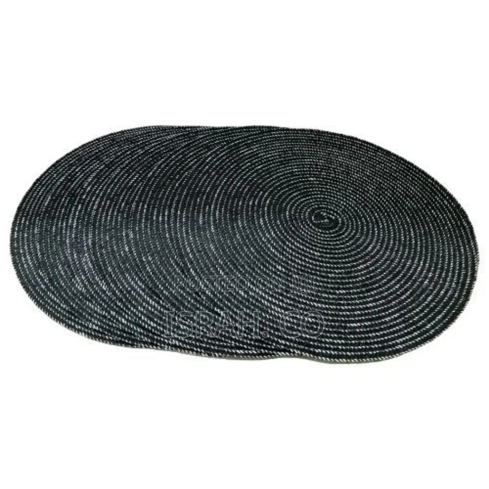 6 Pc Round Decorative Placemats Table Mats- Black White