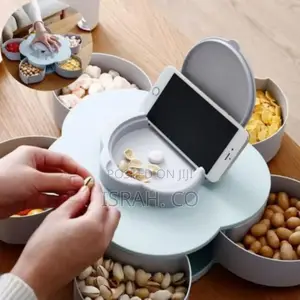 Candy Box Serving Tray Storage With Mobile Phone Stand,Blue.