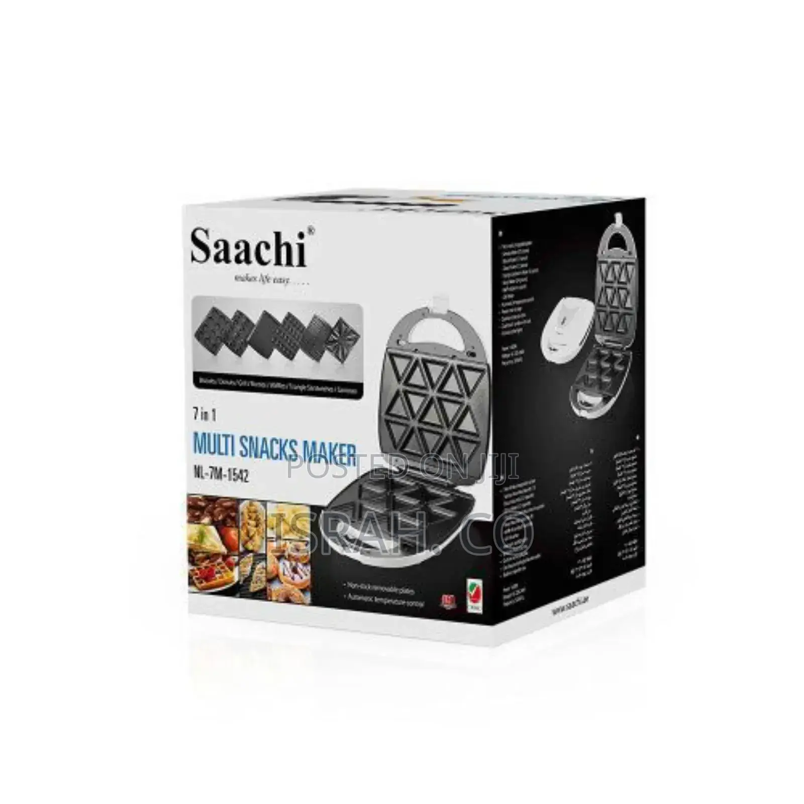 Saachi 7 In1 Multi Snacks Maker, Donut, Sandwich, Biscuit,